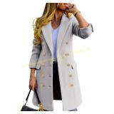 (S) IDEALSANXUN Womens Wool Coats Peacoat