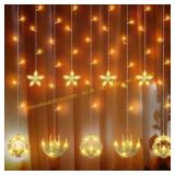 Riakrum 2 Pack Eid Curtain Lights 9.84 ft