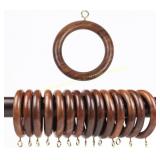 24 Wooden Curtain Rings, 2.5" Rosewood