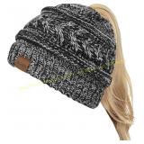 Rosoz Ponytail Beanie Women Winter Tail