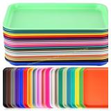 Sintuff 20 Pcs Plastic Fast Food Trays 10x7in