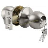 BESTTEN Keyed Entry Door Knob, Satin Ni