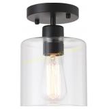 Black Modern Semi Flush Mount Ceiling Light