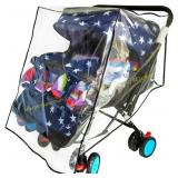Weather Shield for Double Stroller Raincoat