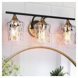 KSANA Black Brass Vanity Light, 3-Light