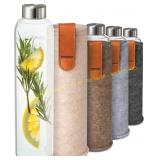 Cosumy 25oz Glass Water Bottle with Sleeve