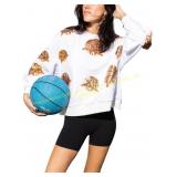 Womens Sparkle Basketball Hoop Sweatshirt