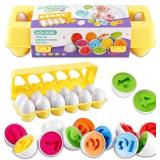 LOOIKOOS Matching Eggs for Toddlers 12PCS