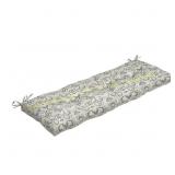 Rect. Outdoor Tufted Bench Cushion, Damask