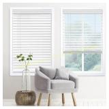 DEZ Cordless Faux Wood Blind, 32x60 White