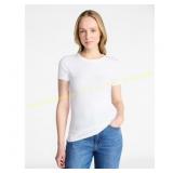 S Time and Tru Ribbed Tee with Short Sleeves