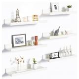 Upsimples Floating Shelves Set of 6, White
