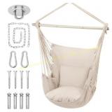 MoNiBloom Hammock Chair Rope Swing, Beige