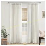 Pinch Pleated Linen Curtains 108" Set Cream