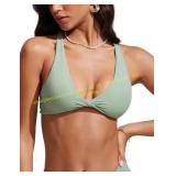 CRZ YOGA Twist Front Bikini Top size M