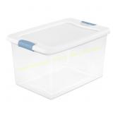 Sterilite 64 qt Clear/White Latch Storage Box