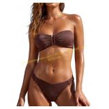 RELLECIGA Bandeau Bikini Set Shimmer Swimsuit