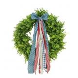 Texas House Boxwood Wreath with Bow