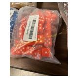 3 Bags of Dice Orange Blue & Gold