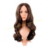MapofBeauty 22" Curly Wig Middle Part Brown