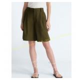 Scoop Pleated Bermuda Shorts, 9" Inseam