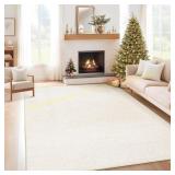 Boho Geometric 5x7 Rug   Beige, Indoor, 5