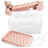 WIBIMEN Ice Cube Tray with Lid and Bin (Pink)