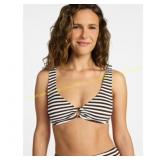 Time and Tru Crinkle Plunge Bikini Top size M