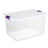 6ct Sterilite 66 qt Clear Latch Box Stackable