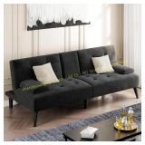 Shintenchi Futon Sofa Bed, Velvet Couch