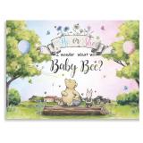 Bear Baby Shower Backdrop 7x5ft - Blue/Pink