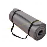 Grey Yoga Mat 24x68x0.5 in with Strap (11.8)