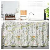 VitalCozy Cabinet Curtains 28"W Sink Skirt