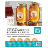 5pk Pen+Gear Glossy White Round Labels, 2" Dia