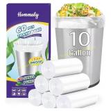 10 Gallon Trash Bags 60pcs Clear Liner
