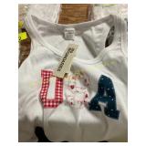 Youth large white shirt & white USA tank