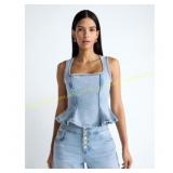 Devil Wears Prada Scoop Denim Top size 10