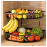2-Tier Fruit Basket with Banana Hangers