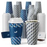 Jolly Chef 100 16 oz Cups w/Lids (Blue/Gray)
