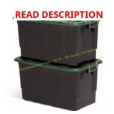 Homz 2 Pack 30-Gallon Storage Bins with Lids