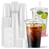 Charmount 24 oz Clear Cups with Lids