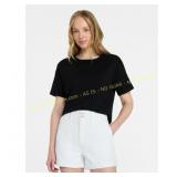 S Time and Tru Boxy Slub Tee, Short Sleeves