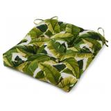 Palm Leaves White 20x20 Tufted Cushion
