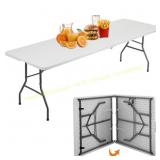 BestOffice 8-Foot Folding Plastic Table, White