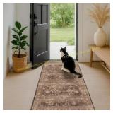 Brown 2x5 Entryway Runner Rugs, Non-Slip