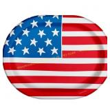 Patriotic Flag Plates 9.5x12 Red/White/Blue 8ct