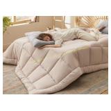 Bedsure Comforter Duvet   Queen Beige