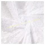 58/60" White Raschel Lace Fabric by Yard
