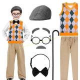 Liitrsh 8 Pcs Old Man Costume for Kids Grandpa