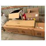 Gas can, dethatcher, fire pit bracket, hose real